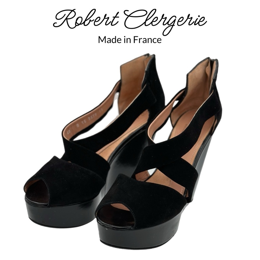 Robert Clergerie Made in France Crisscross Suede Platform Size 40 EU